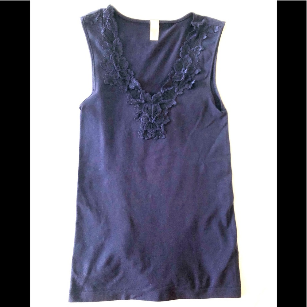 Banana Republic purple lace stretch tank S